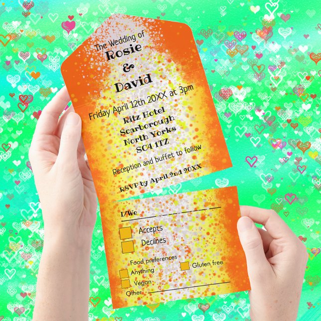 Modern wedding gold tear off return invite (Creator Uploaded)