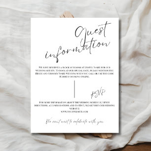 Modern Wedding Guest Information Card