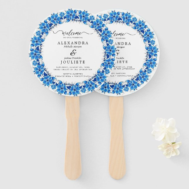 Modern Wedding  Hand Fan (Front and Back)
