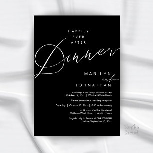 Modern Wedding Happily Ever After Reception Dinner Invitation