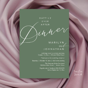 Modern Wedding Happily Ever After Reception Dinner Invitation