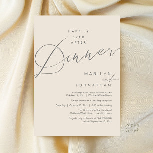 Modern Wedding Happily Ever After Reception Dinner Invitation