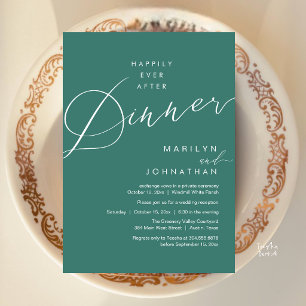 Modern Wedding Happily Ever After Reception Dinner Invitation