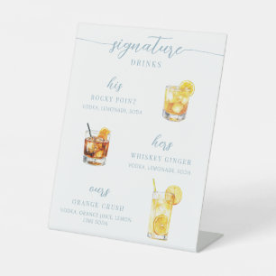 Modern Wedding His Hers Signature Drinks Sign