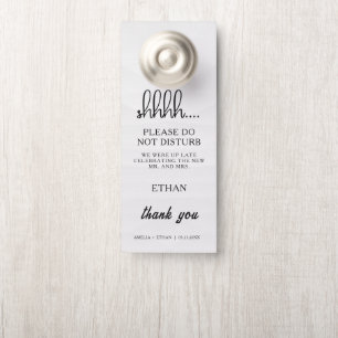 Modern Wedding Hotel Do Not Disturb Door Hanger