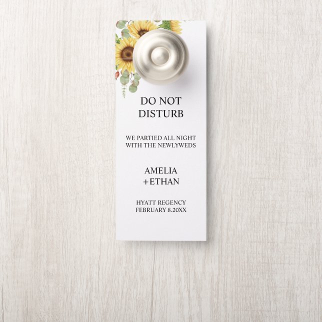 Modern Wedding Hotel Do Not Disturb Door Hanger (On Knob)