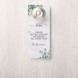 Modern Wedding Hotel Do Not Disturb Door Hanger