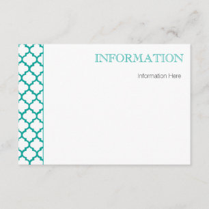 Modern Wedding info card with Moroccan Pattern