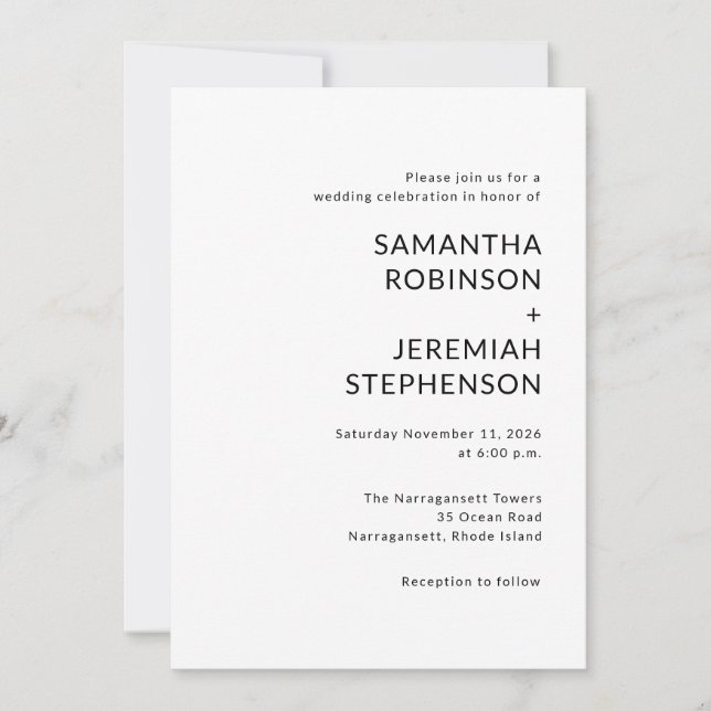Modern Wedding  Invitation (Front)