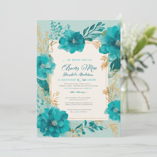 modern wedding invitation  (Standing Front)
