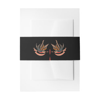 Modern Wedding Invitation Belly Band Vintage Retro