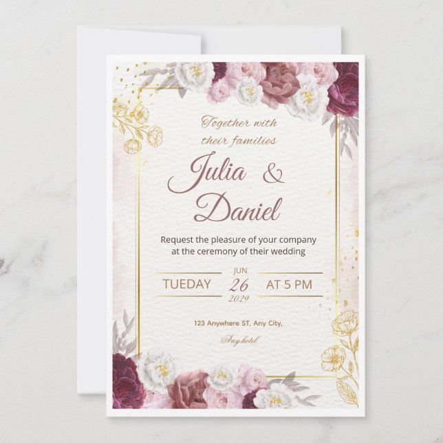 Modern Wedding Invitation Cards (Front)