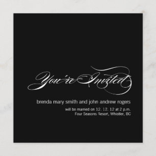 Modern Wedding Invitation Cards Black White