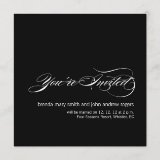 Modern Wedding Invitation Cards Black White