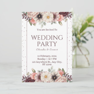 Modern Wedding Invitation Elegant Minimal Layout