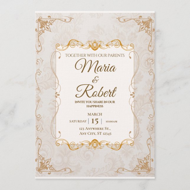 Modern Wedding Invitation | Elegant Romantic  (Front)