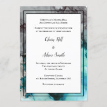Modern Wedding Invitation Formal Wording Abstract