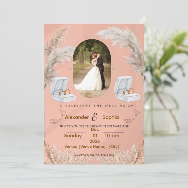 Modern Wedding Invitation | Fully Editable (Standing Front)