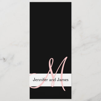Modern Wedding Invitation Monogram | Black Pink