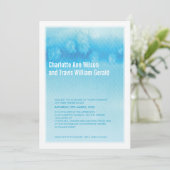 MODERN WEDDING INVITATION : ombre watercolor blue (Standing Front)