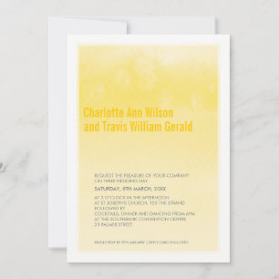 MODERN WEDDING INVITATION ombre watercolor yellow