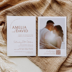Modern Wedding Invitation Template with Photo