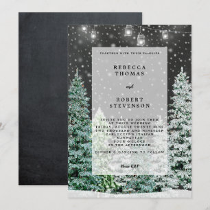 modern wedding invitation winter christmas snow
