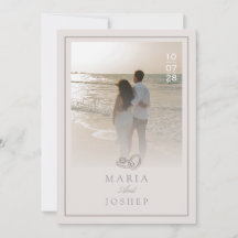 Modern Wedding Invitation with Bold Date Front 