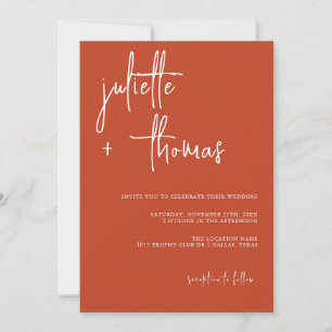 Modern Wedding Invitation with Elegant Calligraphy
