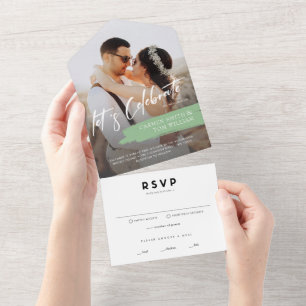 Modern Wedding Invitation With Photo and RSVP