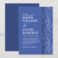 Modern Wedding Invitation with swallows pattern