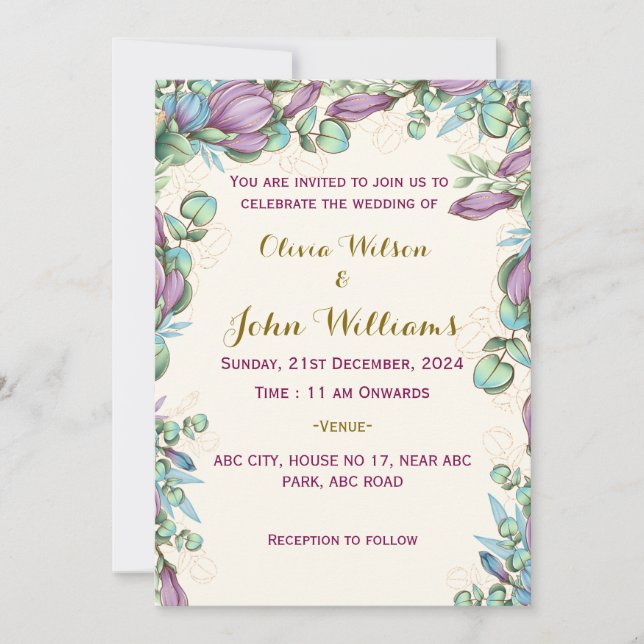 Modern Wedding Invitations  (Front)