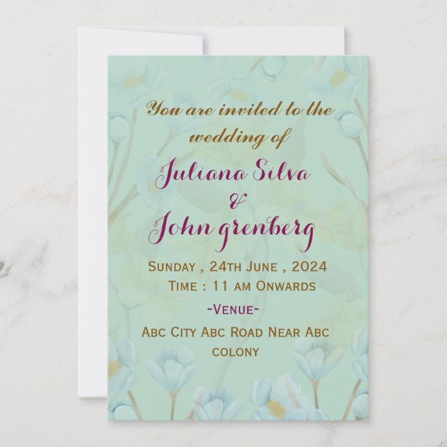 Modern Wedding Invitations  (Front)