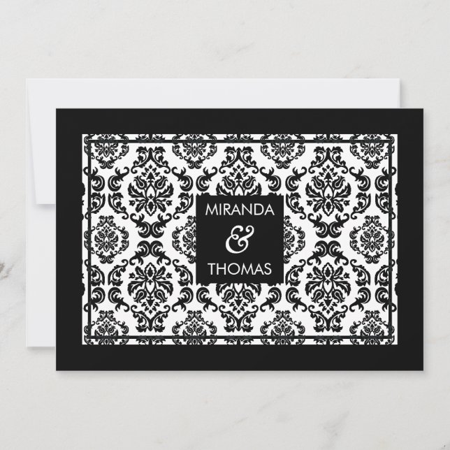 MODERN WEDDING INVITATIONS :: damask colours 10 (Front)