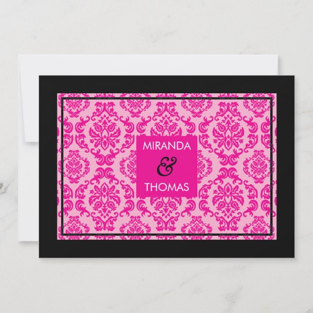 MODERN WEDDING INVITATIONS :: damask colours 2 (Front)