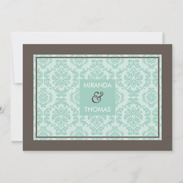MODERN WEDDING INVITATIONS :: damask colours 5 (Front)