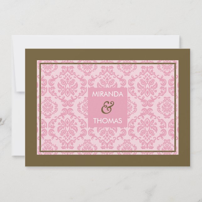 MODERN WEDDING INVITATIONS :: damask colours 9 (Front)