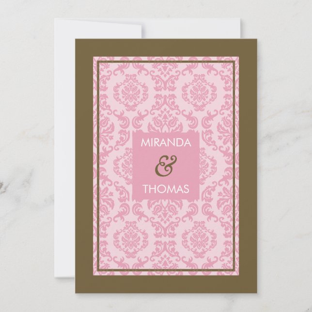 MODERN WEDDING INVITATIONS :: damask colours 9P (Front)