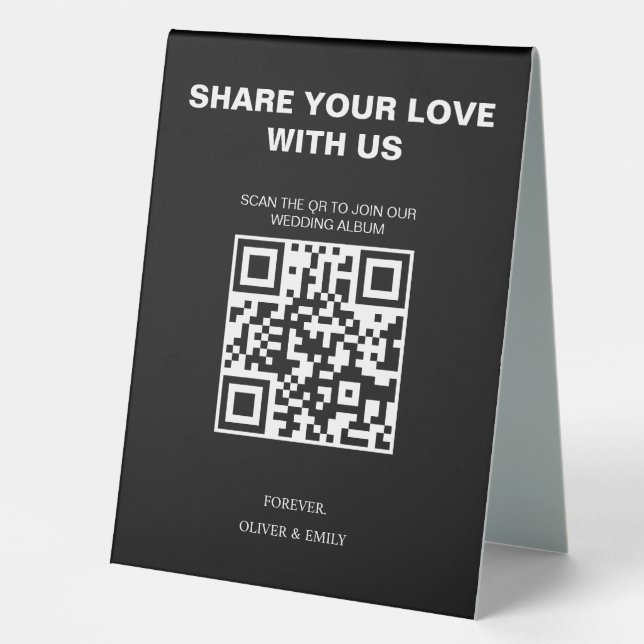 Modern Wedding Invitations with QR Code  (Front)