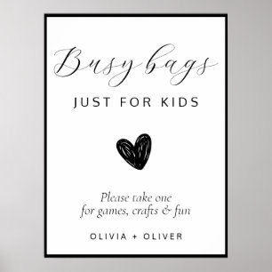Modern wedding kids busy bag  poster