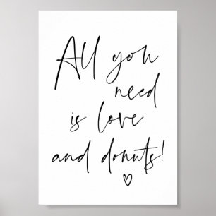 Modern Wedding Love and Doughnuts Reception Welcom Poster