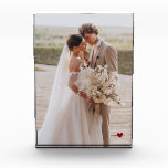 Modern Wedding Maroon Heart Keepsake Photo Block<br><div class="desc">Modern wedding photo block. The heart can be changed to any colour. A sweet desktop,  mantel,  bookshelf or night stand keepsake for your home,  office or studio.</div>