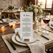 Modern Wedding Menu, Minimalist Menu, Elegant