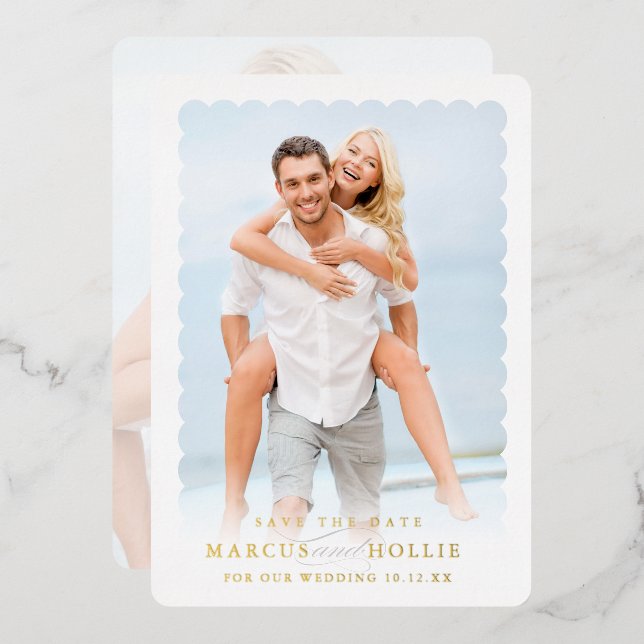 MODERN WEDDING minimalist engagement calligraphy (Front/Back)