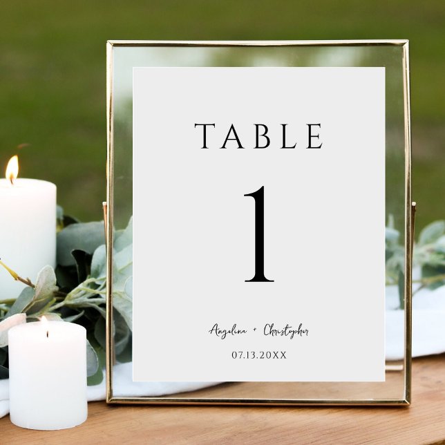 Modern Wedding Minimalist Script Table Number (Creator Uploaded)