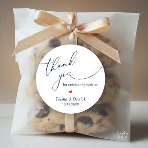 Modern Wedding Minimalist Thank You Gifts  Classic Round Sticker