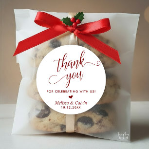 Modern Wedding Minimalist Thank You Gifts Classic Round Sticker