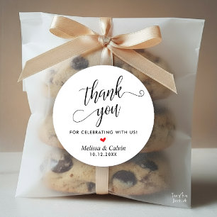 Modern Wedding Minimalist Thank You Gifts Classic Round Sticker