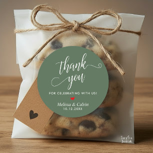 Modern Wedding Minimalist Thank You Gifts Classic Round Sticker