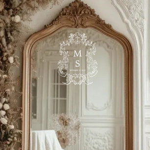 Modern Wedding Monogram Mirror seating Chart Decal